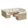 vidaXL Poly Rattan Sofa Set in Beige