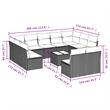 vidaXL 12 Piece Steel Large Sofa Set in Gray/Beige