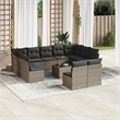 vidaXL Poly Rattan Large Sofa Set in Gray