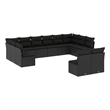 vidaXL 12 Piece Poly Rattan Sofa Set in Black
