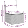vidaXL Poly Rattan Large Sofa Set in Black/Blue