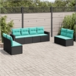 vidaXL Poly Rattan Small Sofa Set in Black