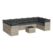 vidaXL 11 Piece Steel Small Sofa Set in Light Gray/Dark Gray