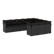vidaXL 10 Piece Sofa Set in Black