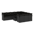 vidaXL 11 Piece Steel Sofa Set in Black