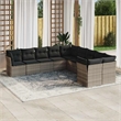 vidaXL Poly Rattan Sofa Set in Gray
