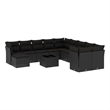 vidaXL 12 Piece Steel Sofa Set in Black
