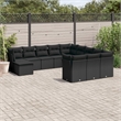 vidaXL 12 Piece Steel Sofa Set in Black