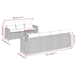vidaXL 8 Piece Steel Sofa Set in White/Brown/Cream