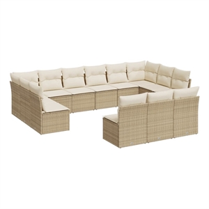vidaXL Steel Sofa Set in White/Cream/Beige