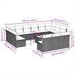 vidaXL 14 Piece Steel Sofa Set in Gray