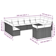 vidaXL 12 Piece Steel Sofa Set in White/Cream/Beige