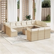 vidaXL Poly Rattan Sofa Set in Beige