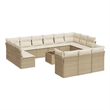 vidaXL Poly Rattan Sofa Set in Beige