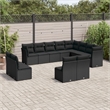 vidaXL 12 Piece Steel Small Sofa Set in Black