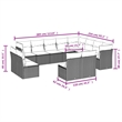 vidaXL 12 Piece Steel Small Sofa Set in Black