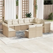 vidaXL 12 Piece Steel Sofa Set in White/Cream/Beige