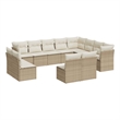 vidaXL 12 Piece Steel Sofa Set in White/Cream/Beige