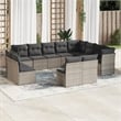 vidaXL Poly Rattan Sofa Set in Gray