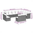 vidaXL Poly Rattan Sofa Set in Gray