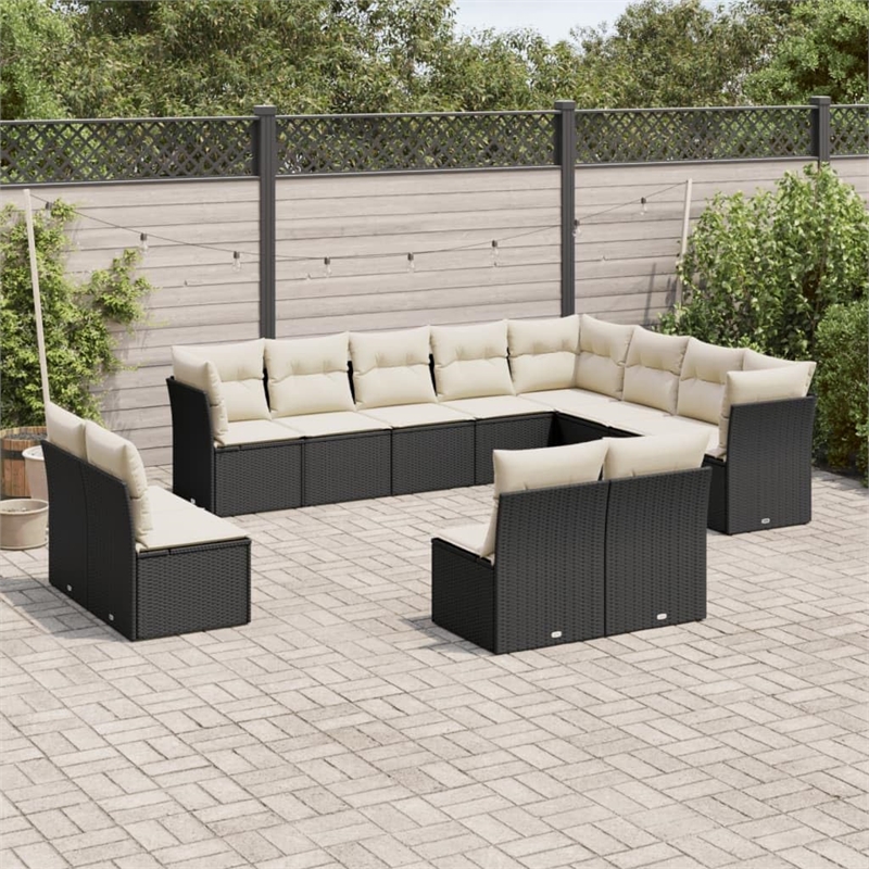 vidaXL Poly Rattan Sofa Set in Gray