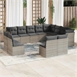 vidaXL Poly Rattan Sofa Set in Gray