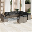 vidaXL Poly Rattan Large Sofa Set in Gray