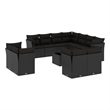 vidaXL Garden Sofa Set in Black