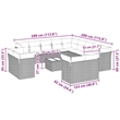 vidaXL 14 Piece Steel Sofa Set in Gray