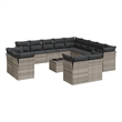 vidaXL 14 Piece Steel Sofa Set in Gray