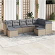 vidaXL 9 Piece Steel Sofa Set in Gray/Beige