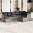 vidaXL 9 Piece Steel Sofa Set in Gray