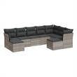 vidaXL 9 Piece Steel Sofa Set in Gray