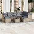 vidaXL Poly Rattan Sofa Set in Beige