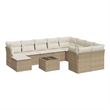 vidaXL 11 Piece Steel Sofa Set in White/Cream/Beige