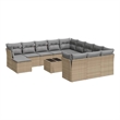 vidaXL 13 Piece Sofa Set in Gray/Beige