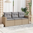 vidaXL 3 Piece Poly Rattan Sofa Set in Gray/Beige