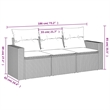 vidaXL 3 Piece Poly Rattan Sofa Set in Gray/Beige