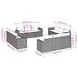 vidaXL 12 Piece Steel Large Sofa Set in Black
