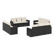 vidaXL 12 Piece Steel Large Sofa Set in Black