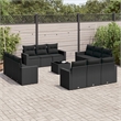 vidaXL 13 Piece Steel Sofa Set in Black