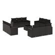 vidaXL 13 Piece Steel Sofa Set in Black