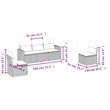 vidaXL 5 Piece Steel Sofa Set in Black/Blue