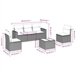 vidaXL 6 Piece Steel Small Sofa Set in Black