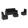 vidaXL 6 Piece Steel Small Sofa Set in Black