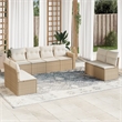 vidaXL 8 Piece Steel Sofa Set in Cream/Beige
