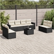 vidaXL 9 Piece Sofa Set in Black/White/Cream