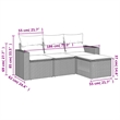 vidaXL 4 Piece Steel Sofa Set in Black