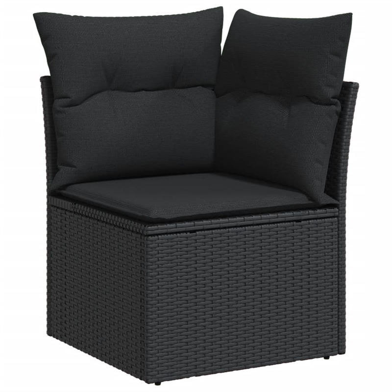 vidaXL 4 Piece Steel Sofa Set in Black