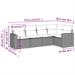 vidaXL 5 Piece Poly Rattan Sofa Set in Black
